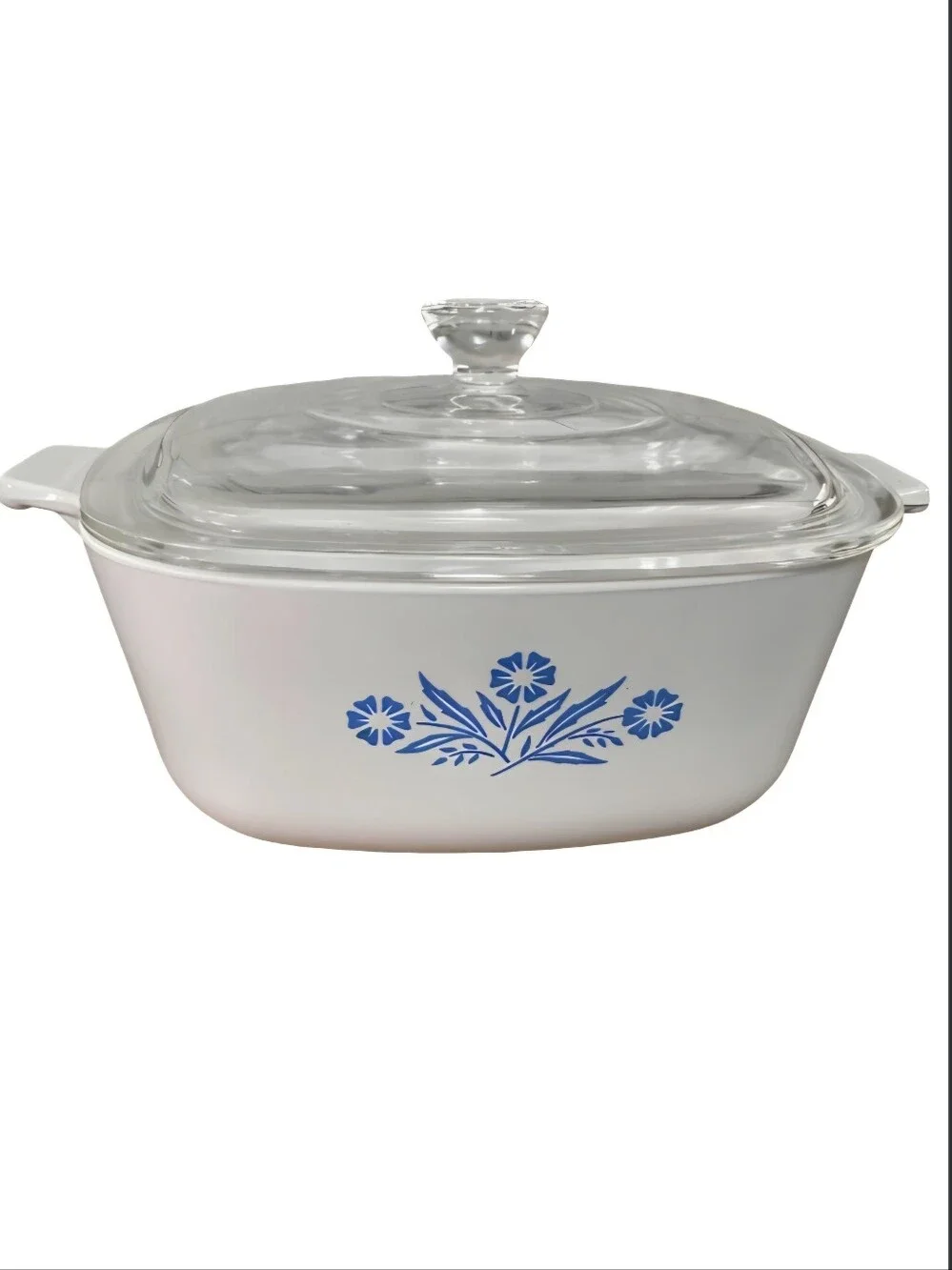 Rare Vintage 1 1/2 QUART Casserole Dish With Lid Blue Cornflower